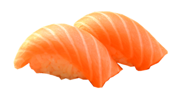 Sushi saumon servis par paire